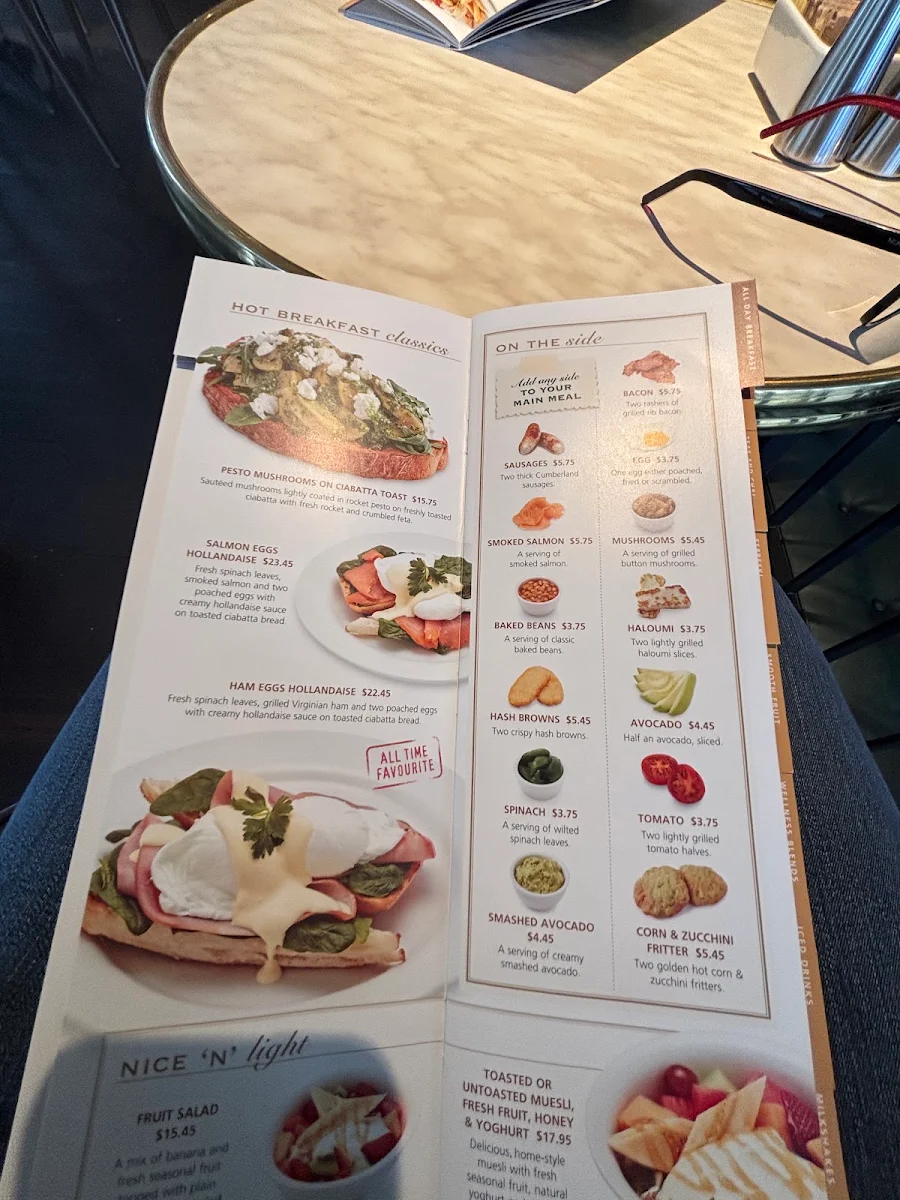 Menu, Dôme Café - Mirrabooka