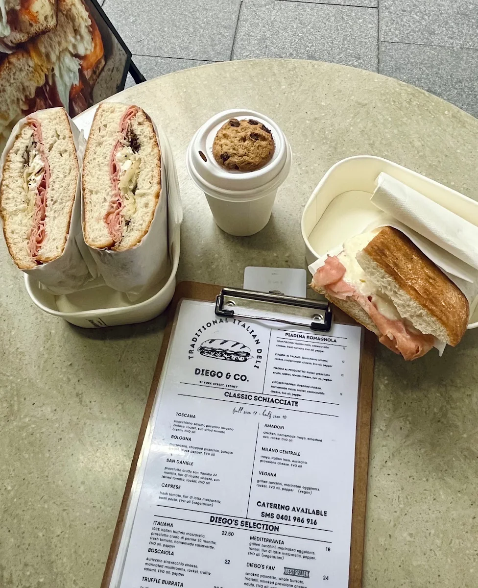 Menu, Diego & Co. Traditional Italian Deli