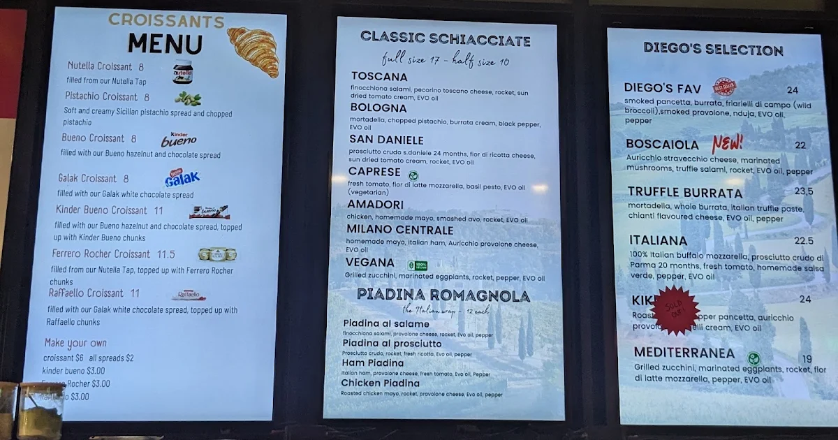 Menu, Diego & Co. Traditional Italian Deli