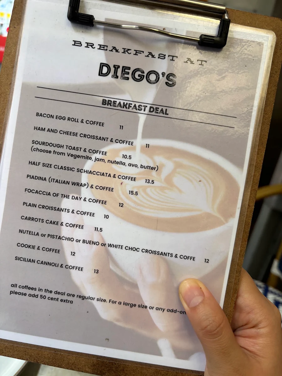 Menu, Diego & Co. Traditional Italian Deli
