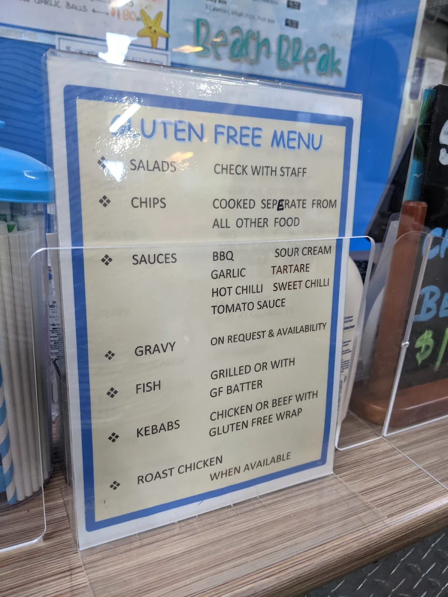 Menu, Beach Break Tathra