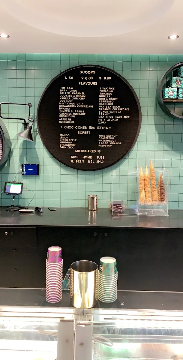 Menu, Augustus Gelatery - Pascoe Vale