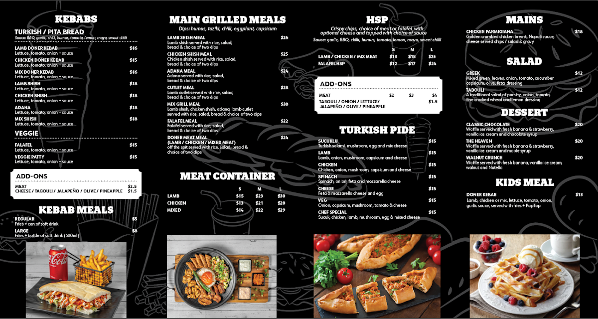 Menu, Mickleham Kebab & Grill