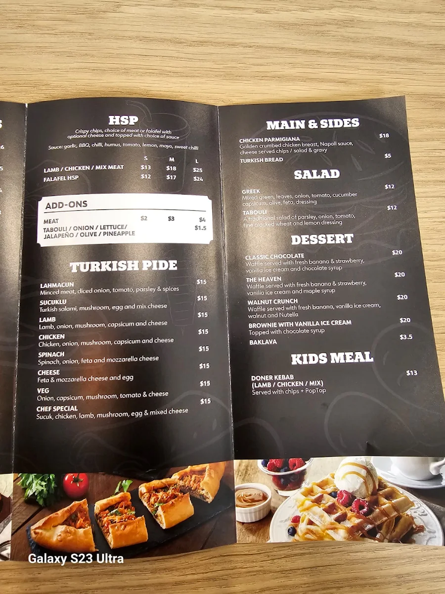 Menu, Mickleham Kebab & Grill
