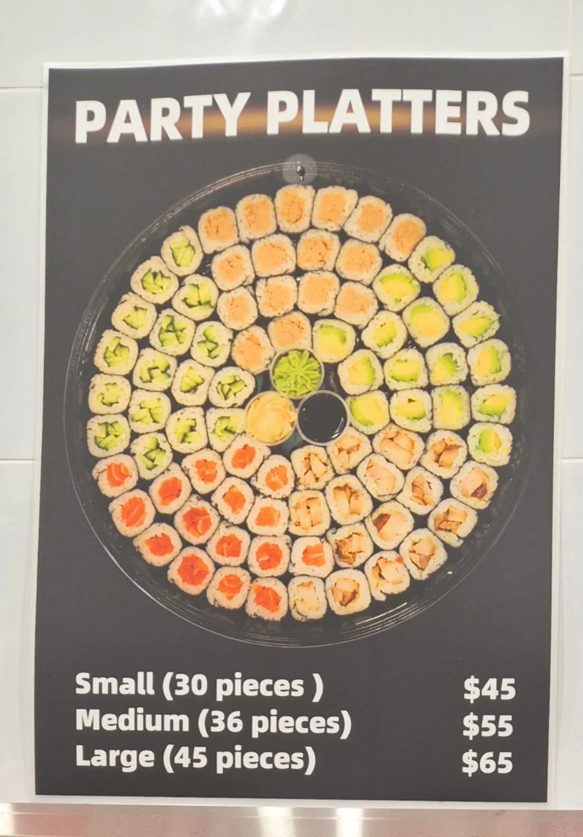Menu, Sushi Fortune
