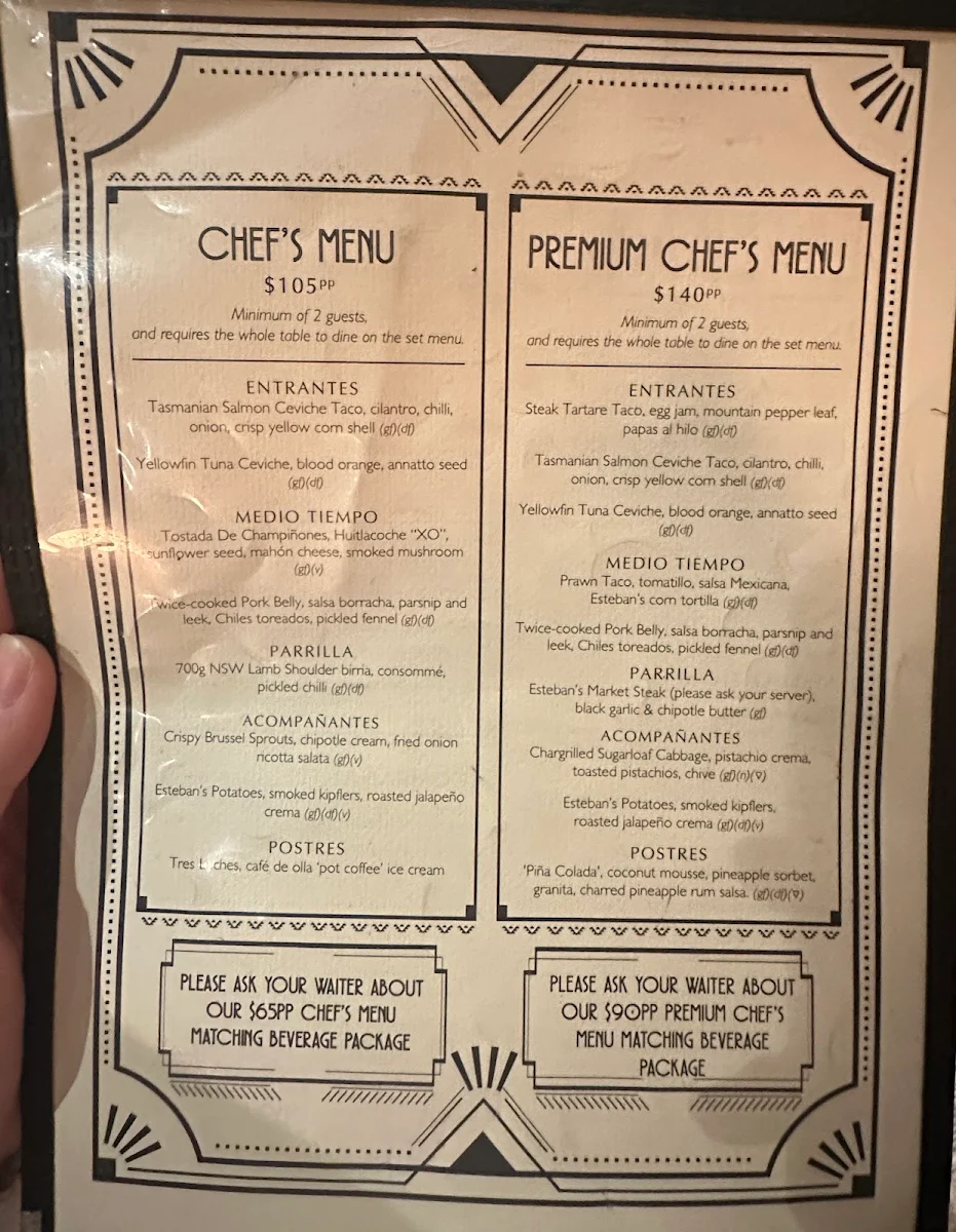 Menu, Esteban