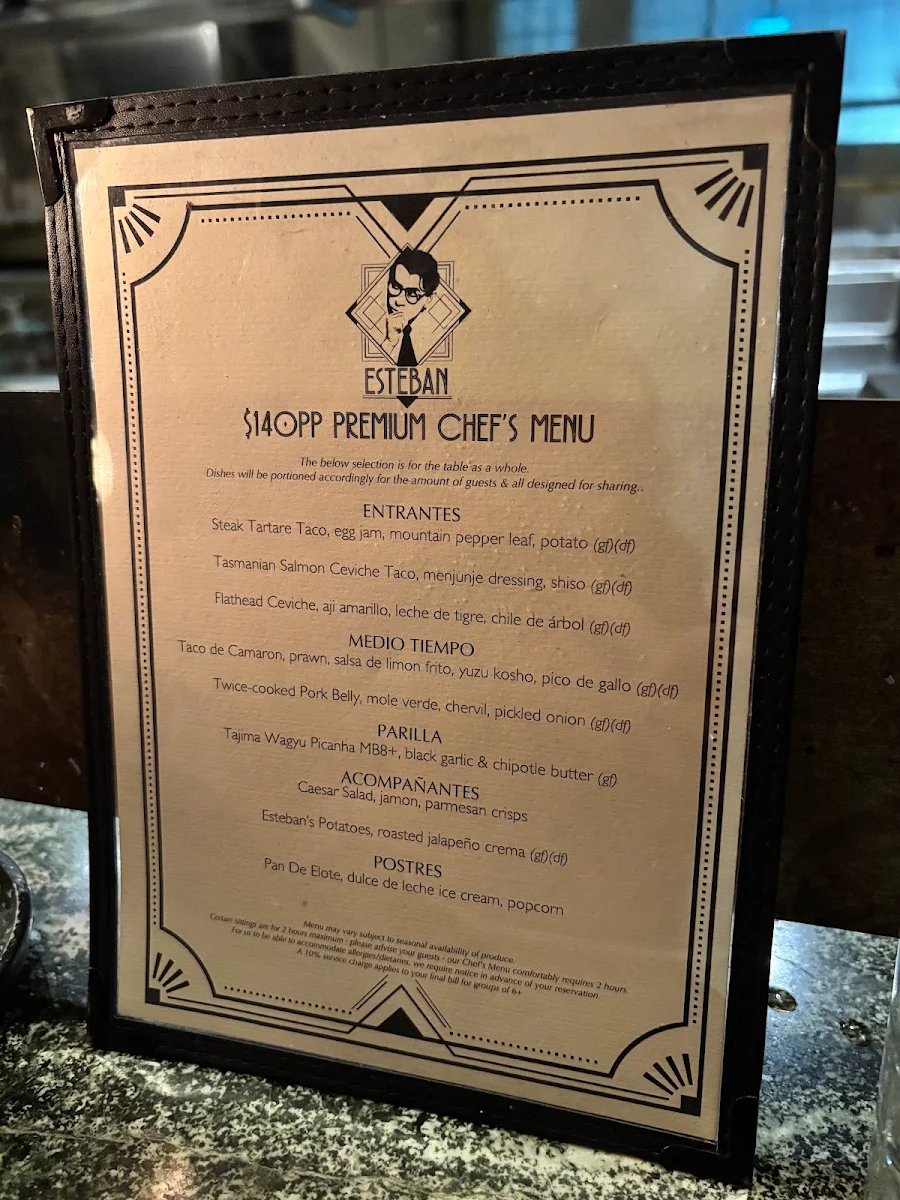 Menu, Esteban