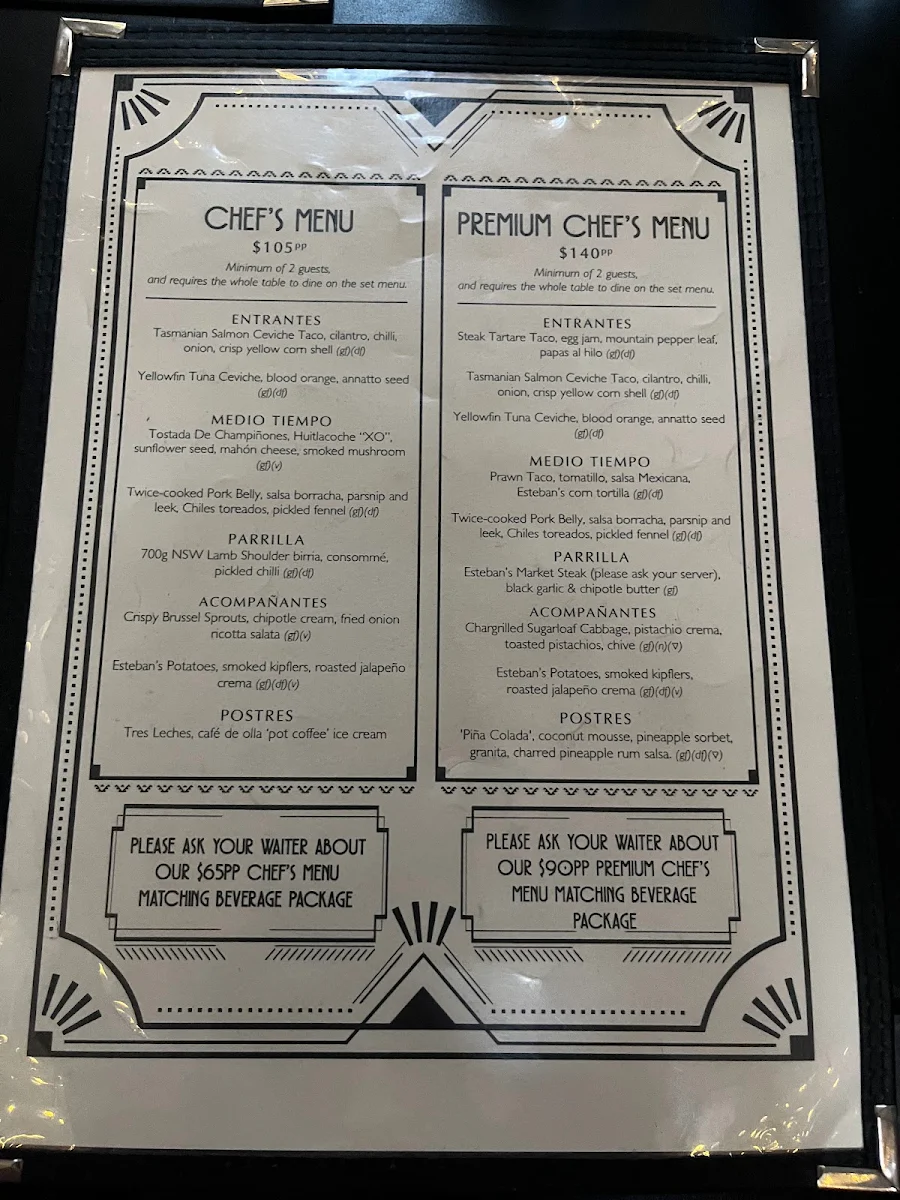 Menu, Esteban