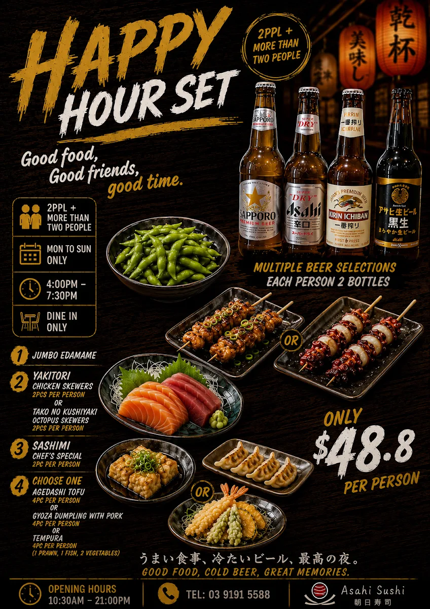 Menu, ASAHI SUSHI