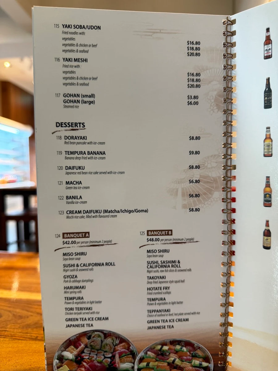 Menu, ASAHI SUSHI