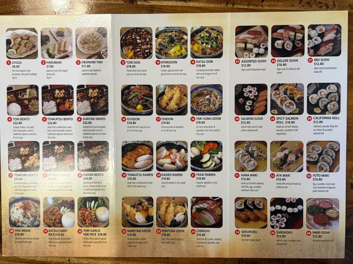 Menu, ASAHI SUSHI