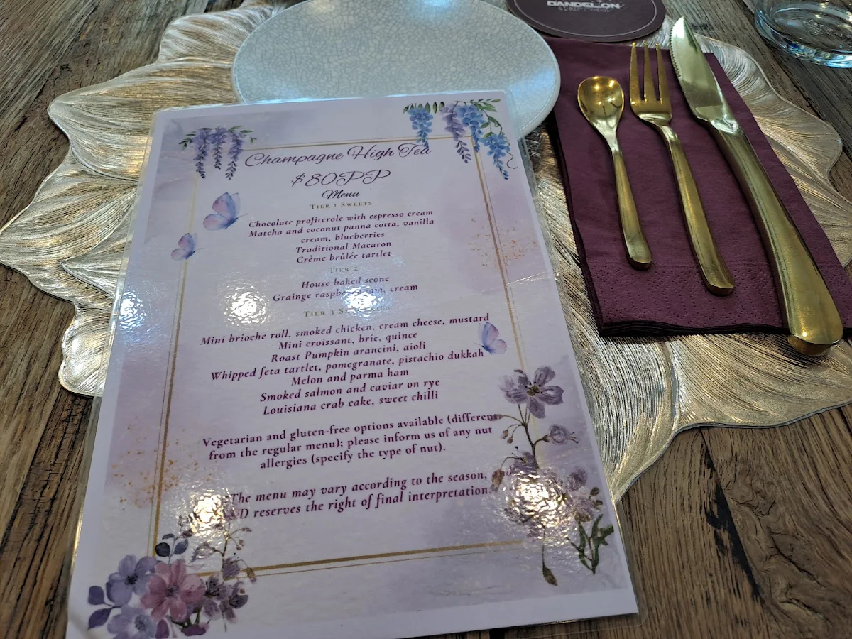 Menu, Dandelion & Driftwood