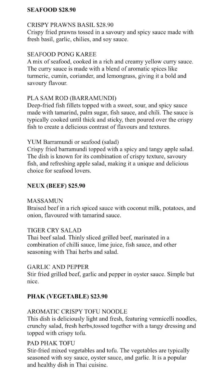 Menu, Chuda's Cafe and Restaurant