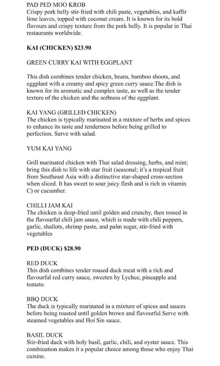 Menu, Chuda's Cafe and Restaurant