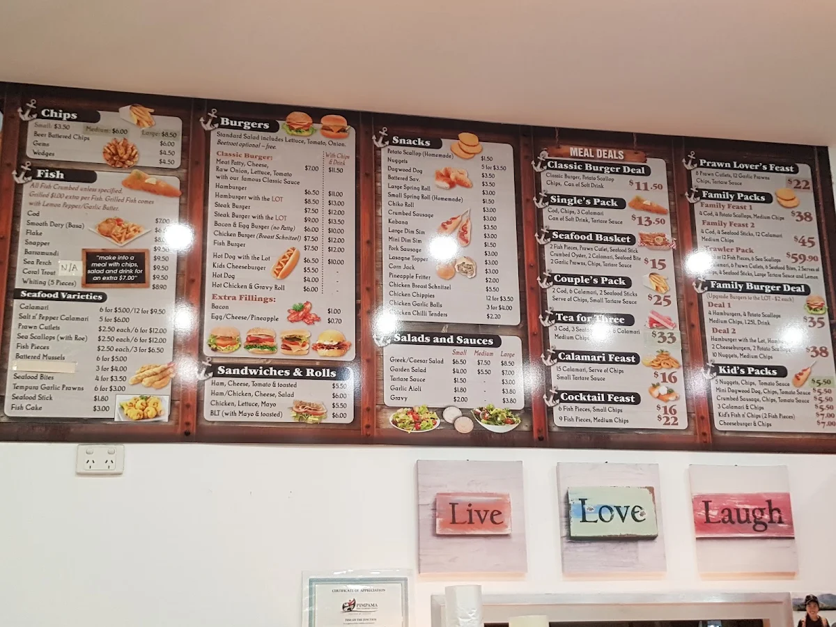 Menu, Fins on the Junction