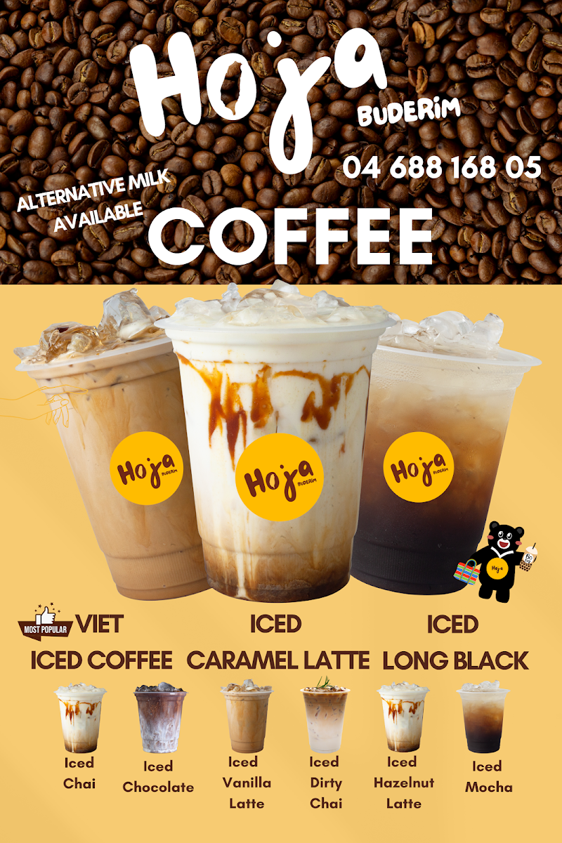 Menu, Hoja Buderim Coffee & Bubble Tea