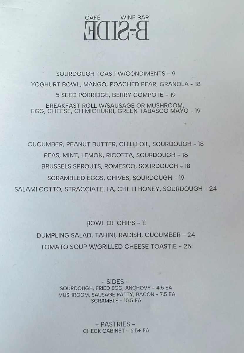 Menu, B-Side