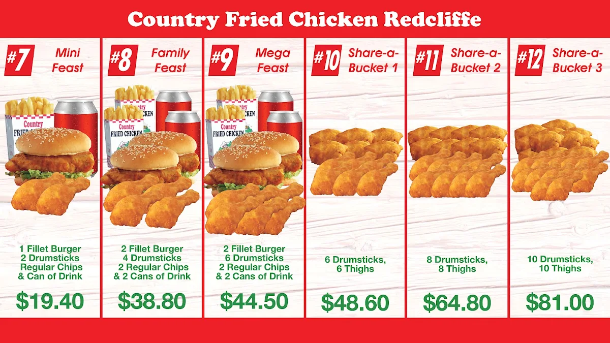 Menu, Country Fried Chicken Redcliffe
