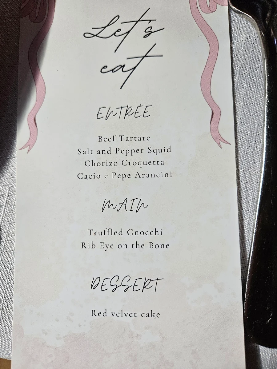Menu, Lorraine's Bistro