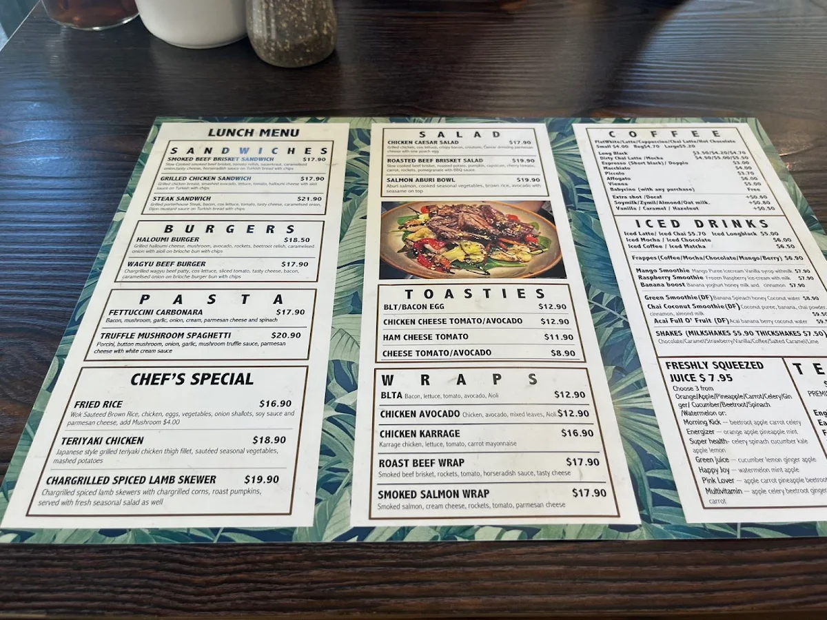 Menu, Corner Cafe 26