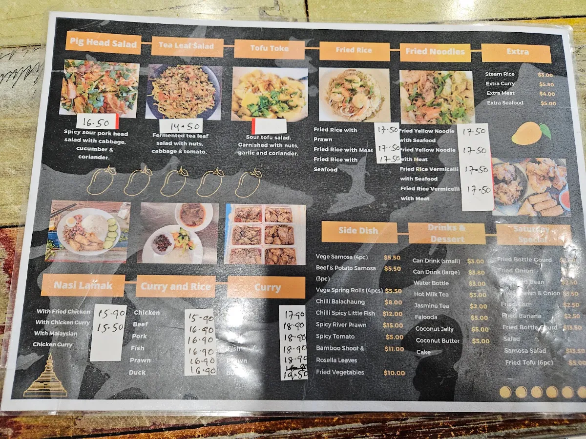 Menu, Mango Cafe