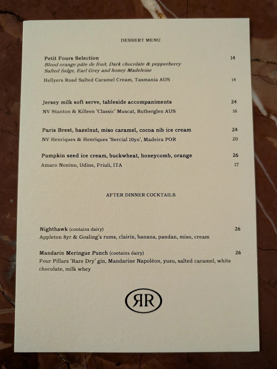 Menu, Reine & La Rue