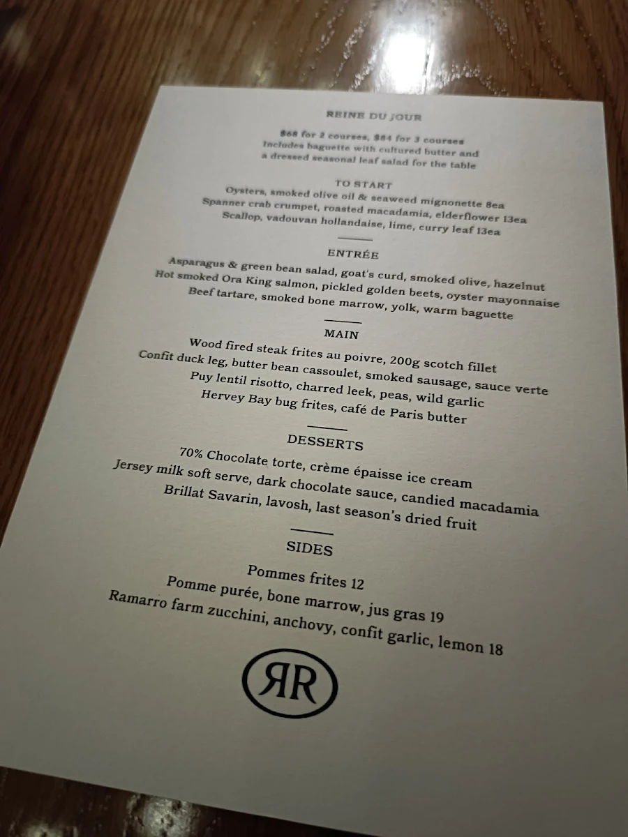 Menu, Reine & La Rue