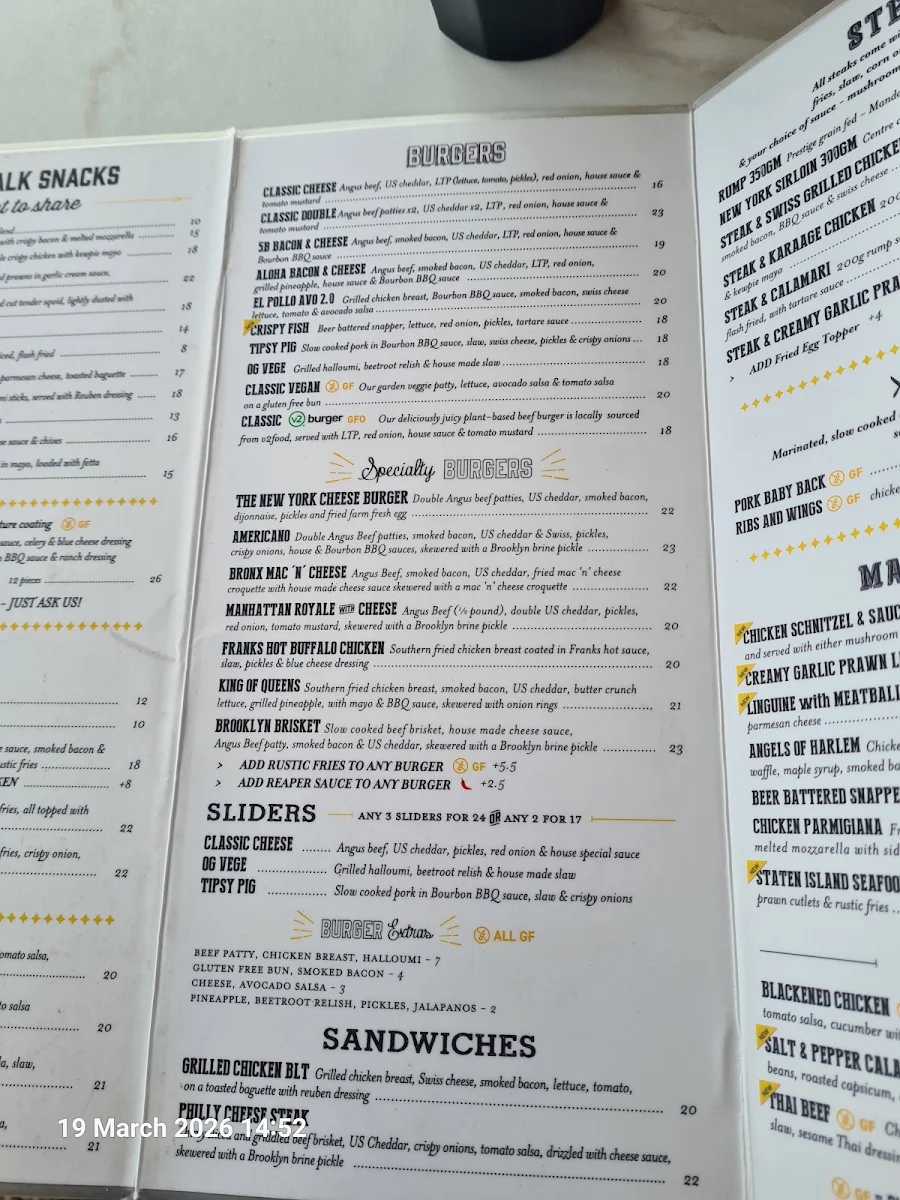 Menu, 5 Boroughs Ascot