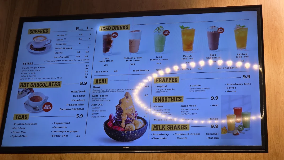 Menu, Bellucci Dessert Cafe