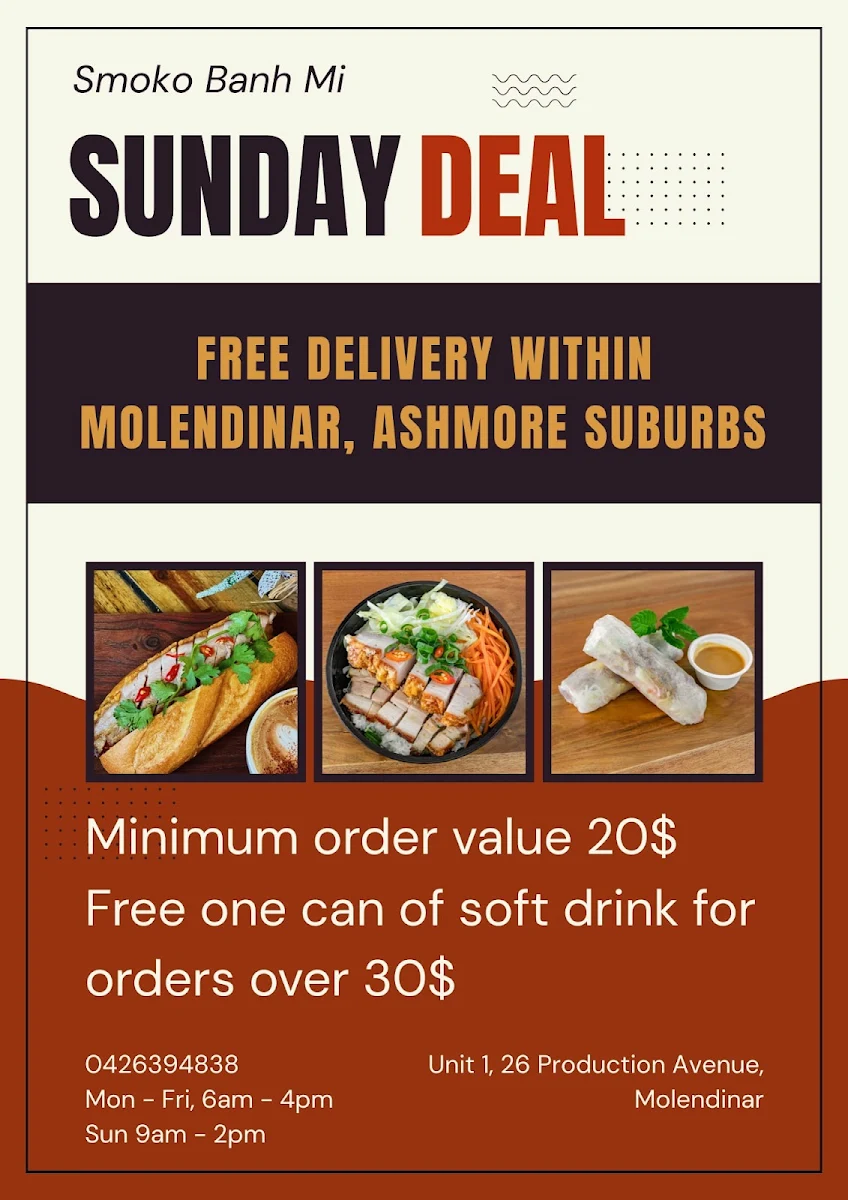 Menu, Smoko Banh Mi