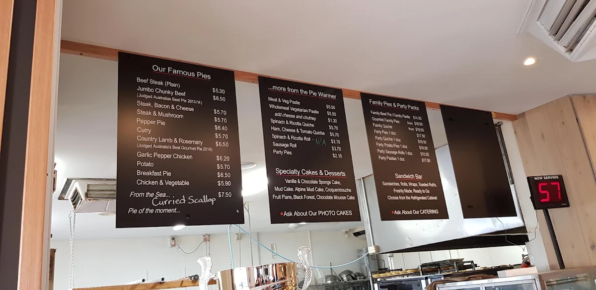 Menu, Rolling Pin Pies & Cakes