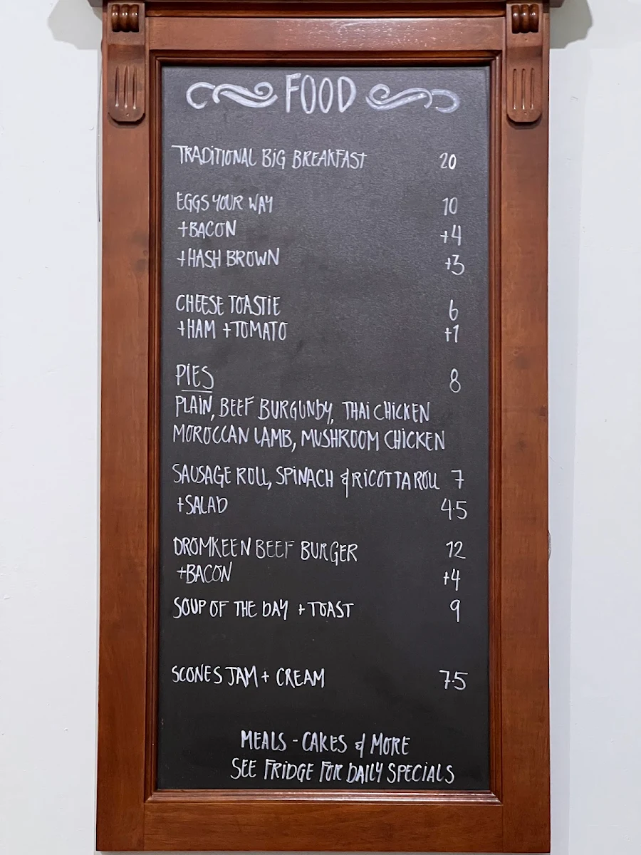 Menu, Dromkeen Tea Room / Cafe