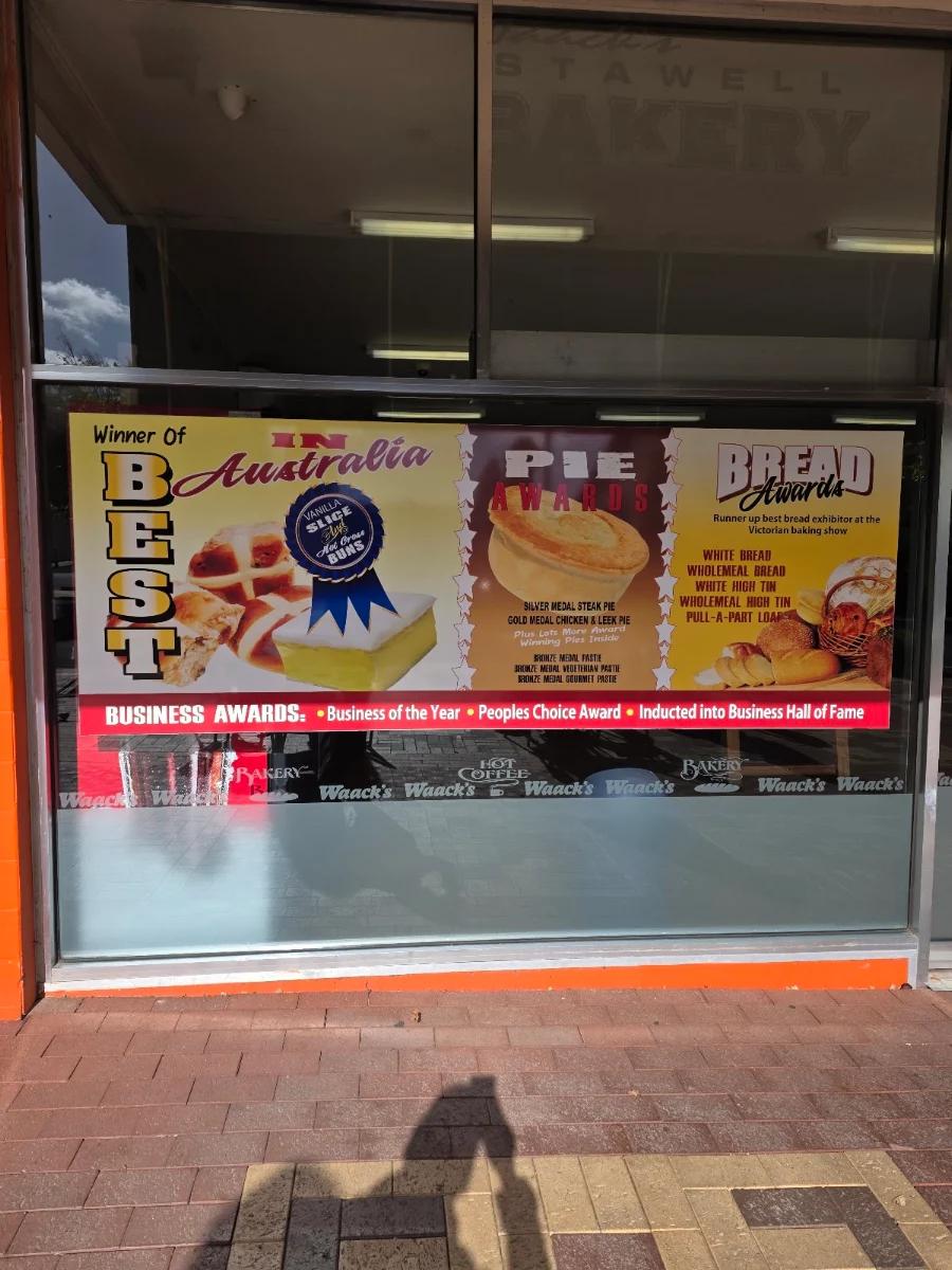 Menu, Waack's Bakery Stawell