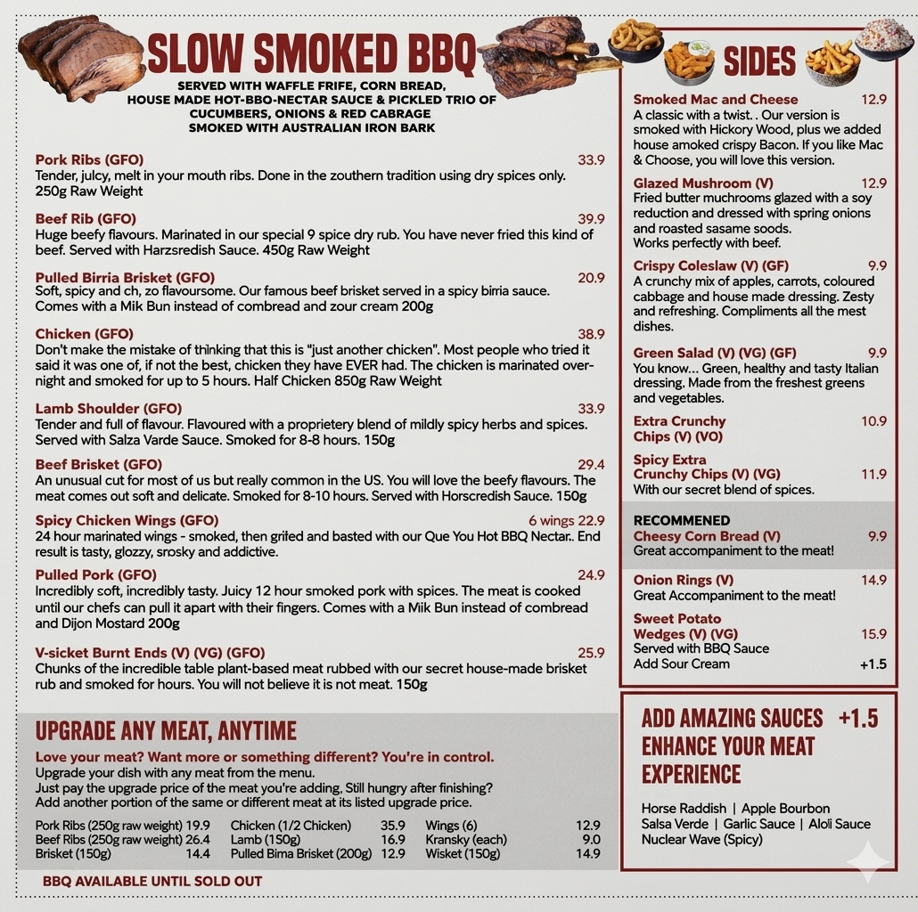 Menu, Third Wave BBQ Applecross