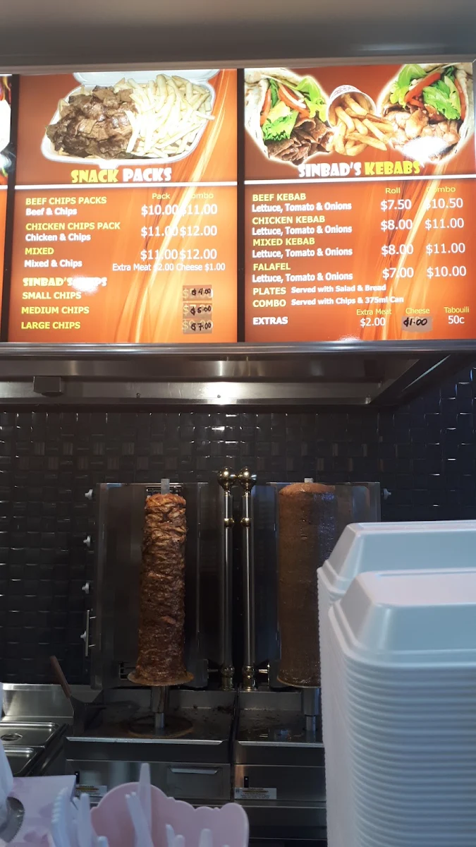 Menu, Sinbad's Kebab Pizza and Gozleme