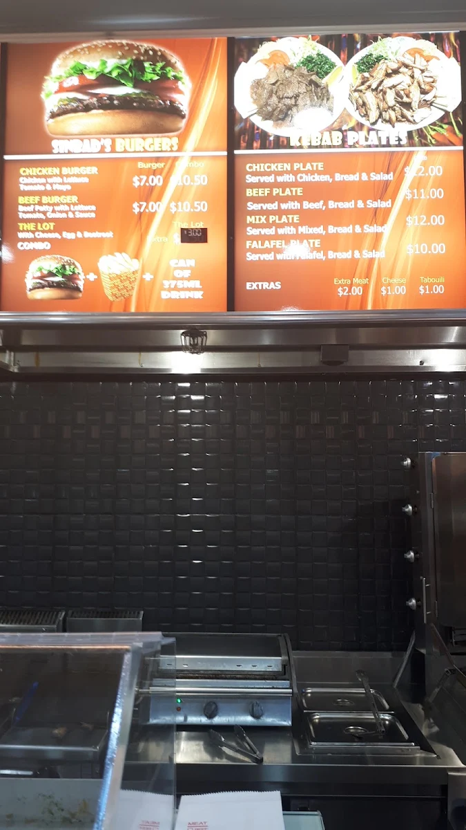 Menu, Sinbad's Kebab Pizza and Gozleme