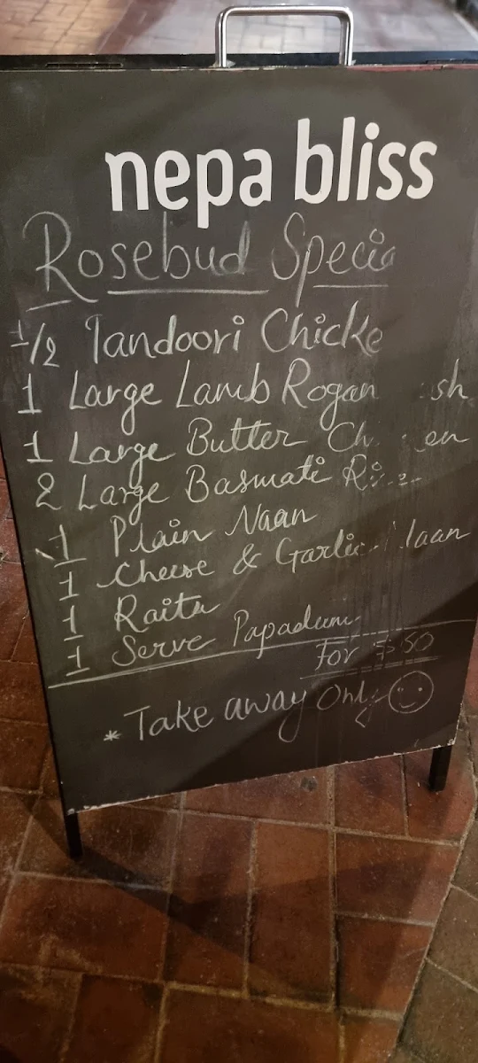 Menu, Nepa Bliss Rosebud - Modern Indian And Nepalese Cuisine