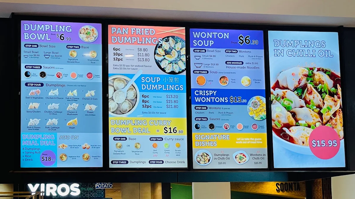 Menu, Dumpling100 express Rundle Place