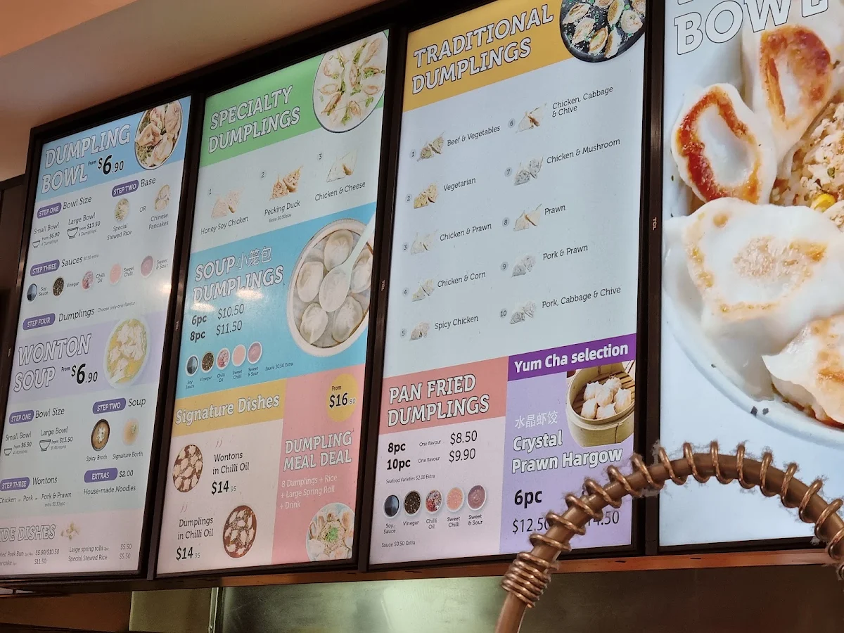 Menu, Dumpling100 express Rundle Place