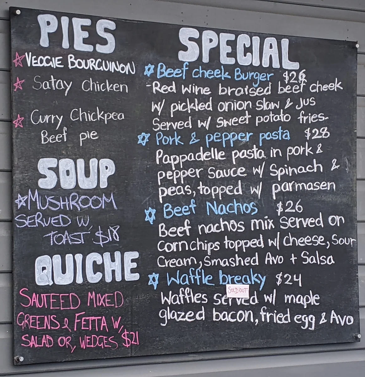 Menu, Lily's Pad Cafe