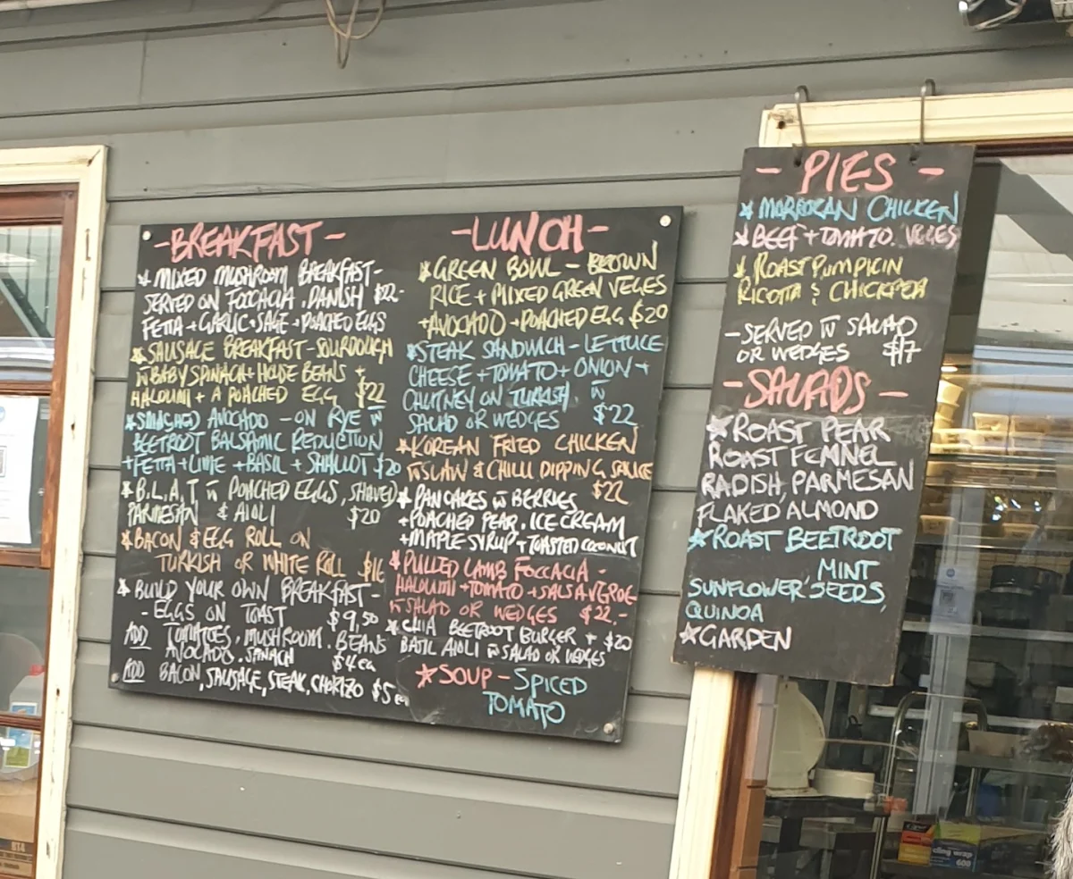 Menu, Lily's Pad Cafe