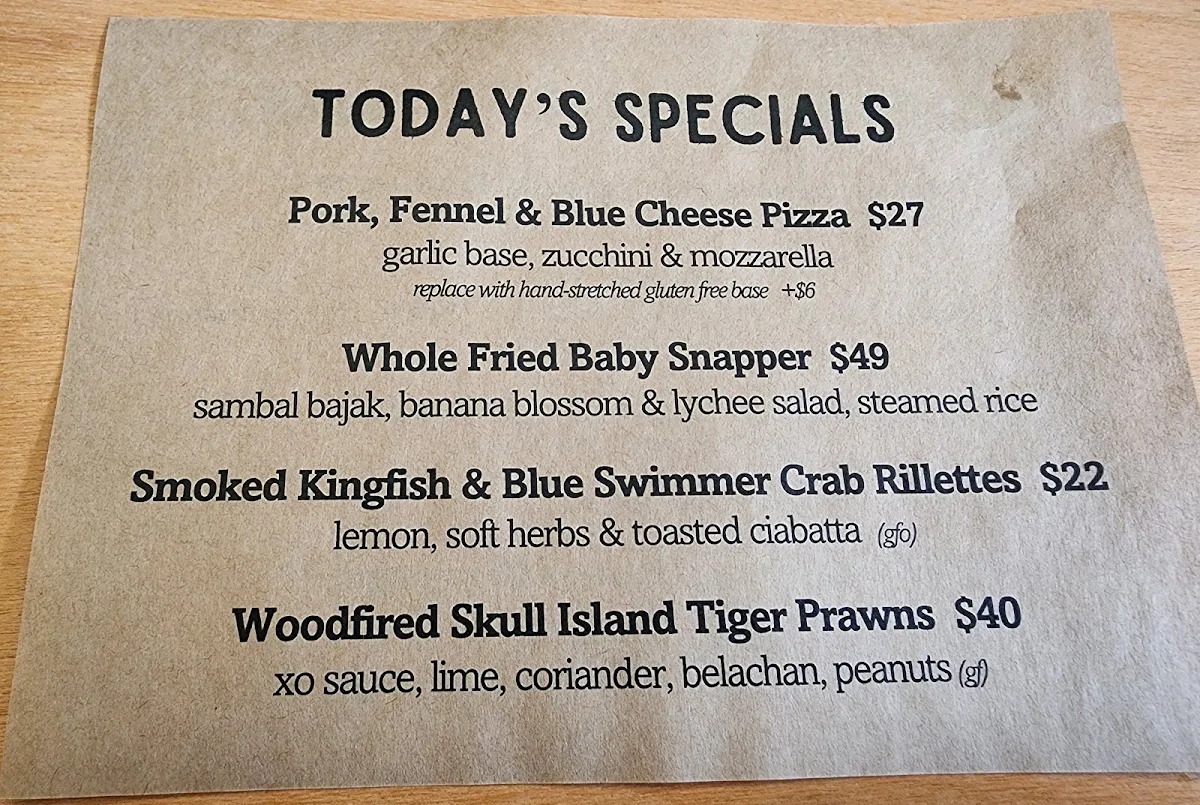 Menu, The Norfolk Hotel
