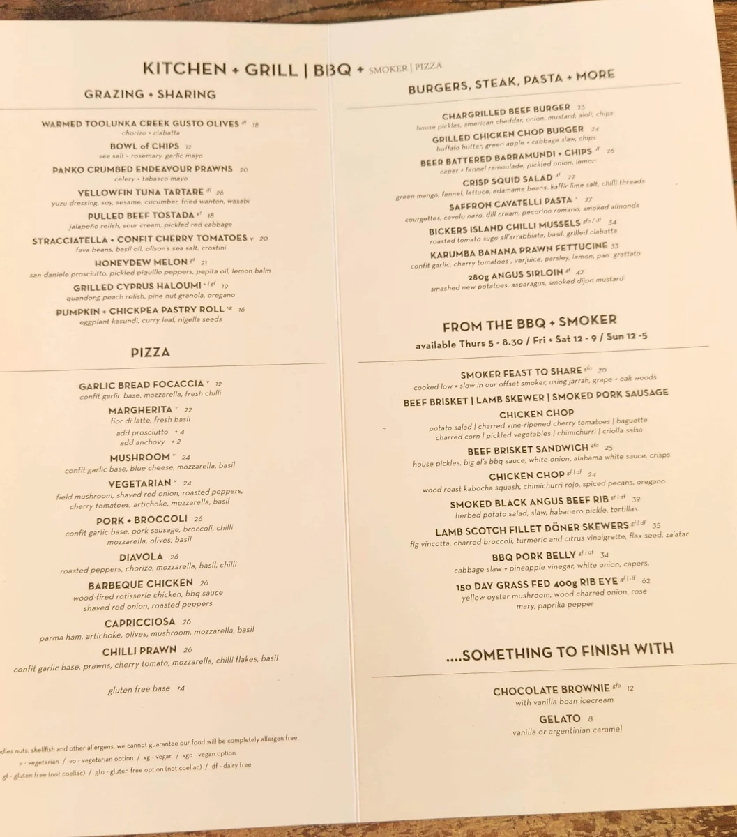 Menu, The Norfolk Hotel