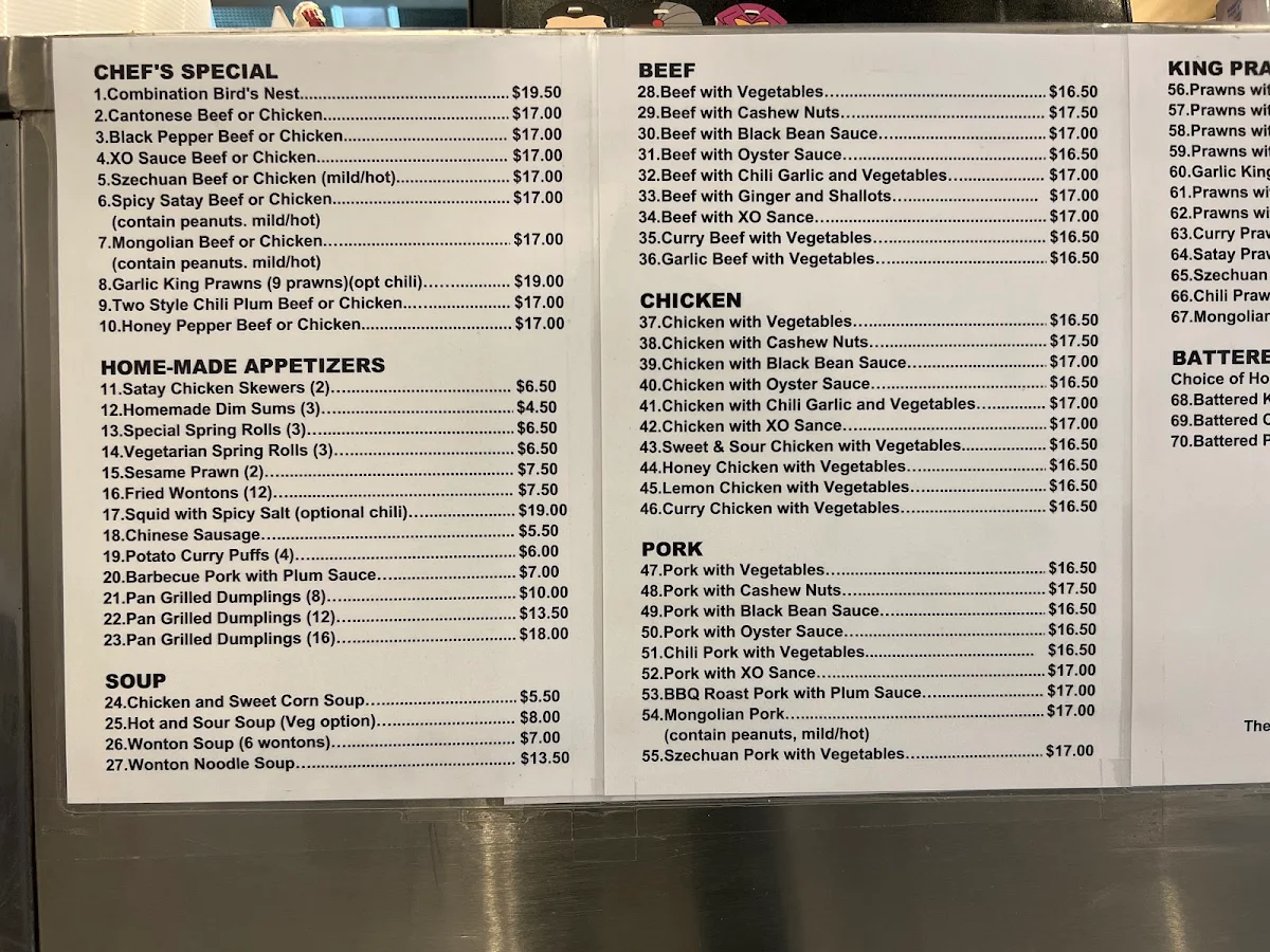 Menu, A Great Place