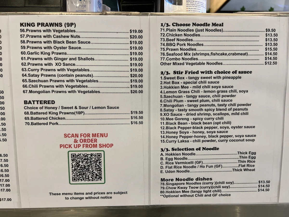 Menu, A Great Place