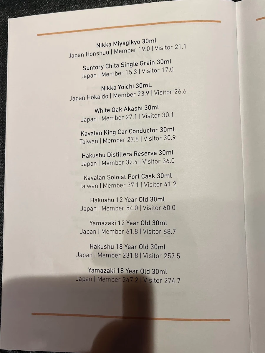 Menu, Kyūbi Modern Asian Dining