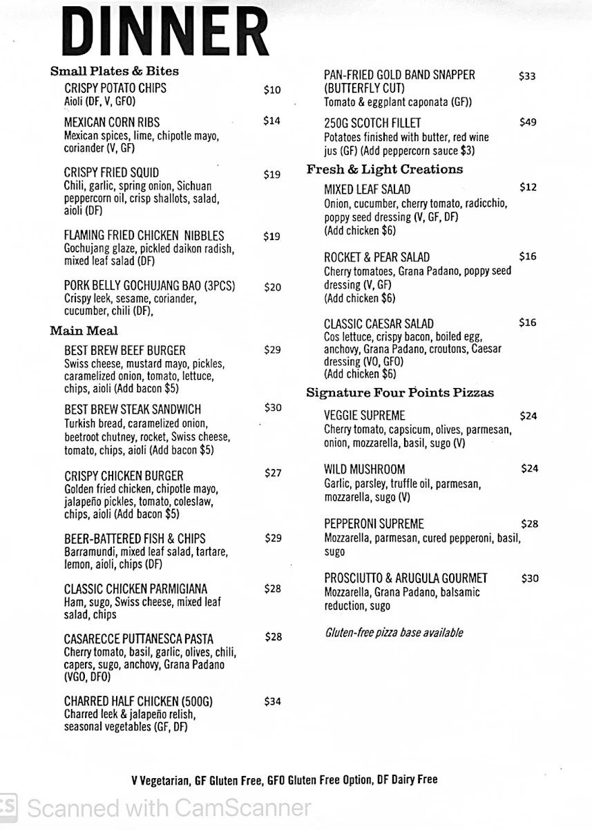 Menu, The Best Brew Bar & Kitchen
