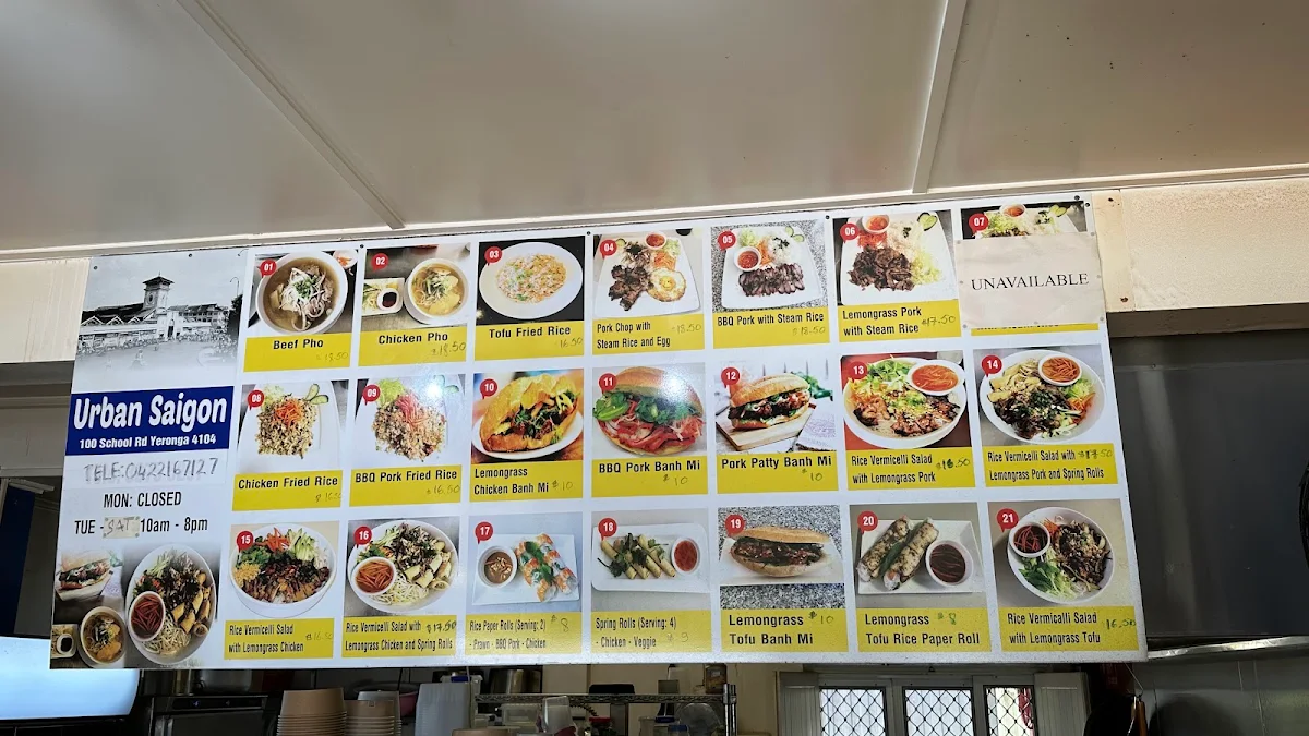 Menu, Urban Saigon