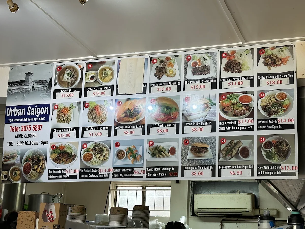Menu, Urban Saigon