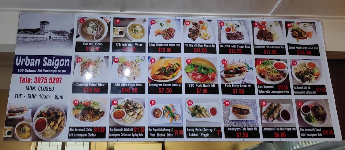 Menu, Urban Saigon